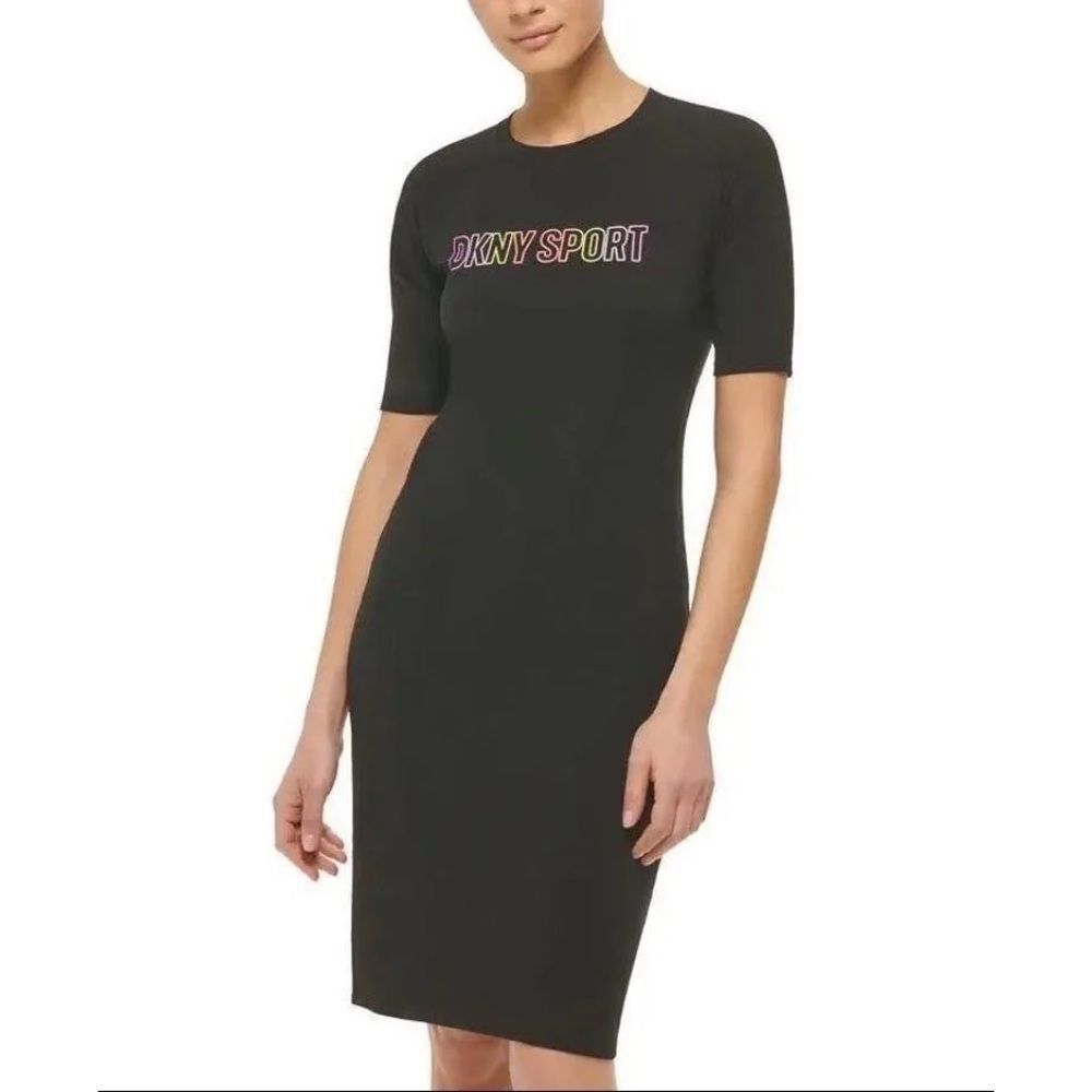 DKNY Sport Womens Ombre Logo Dress Black Size Small NWTs
